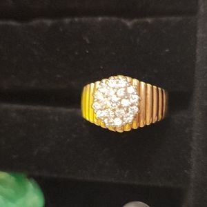 14k yellow gold ring with diamonds